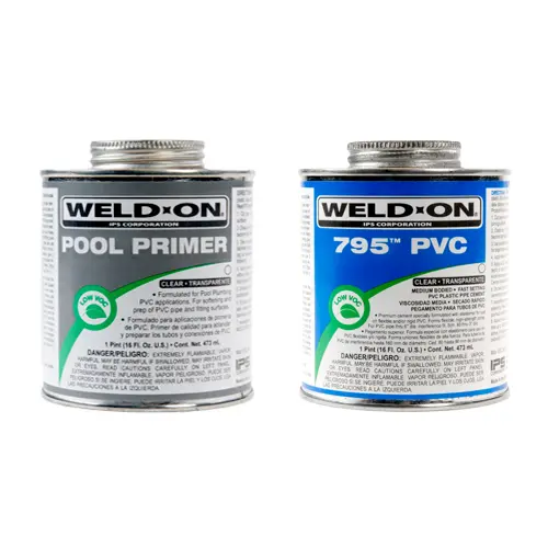 PVC glue (1⁄2-pint) and primer (1⁄2-pint) 